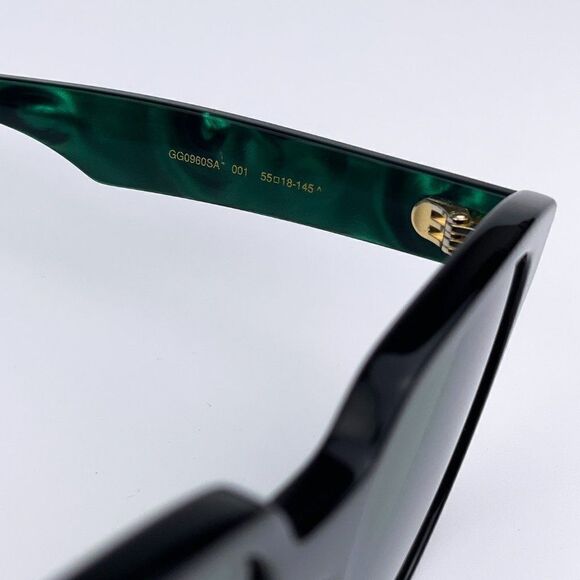 NEW Gucci GG0960SA 001 Black Green Swirl Wayfarer Women Sunglasses main image 6